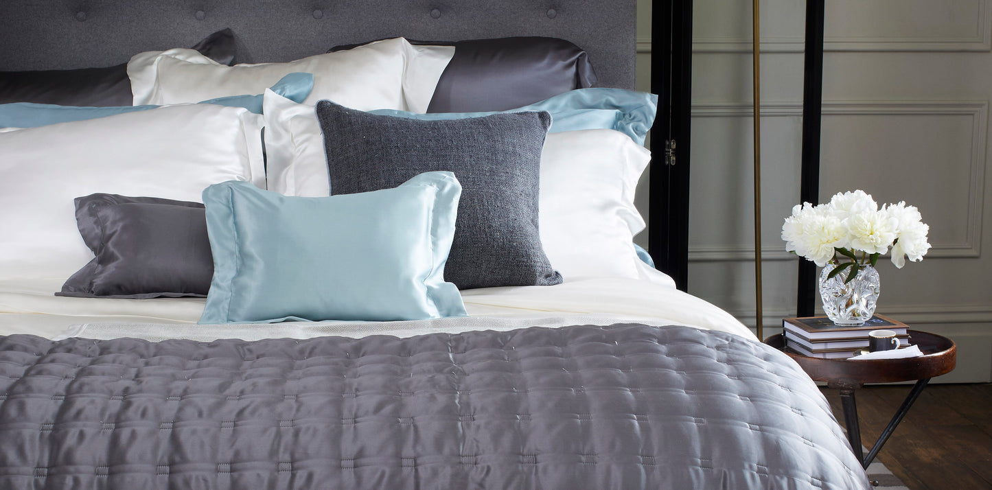 Windsor Silk Coverlet - Charcoal